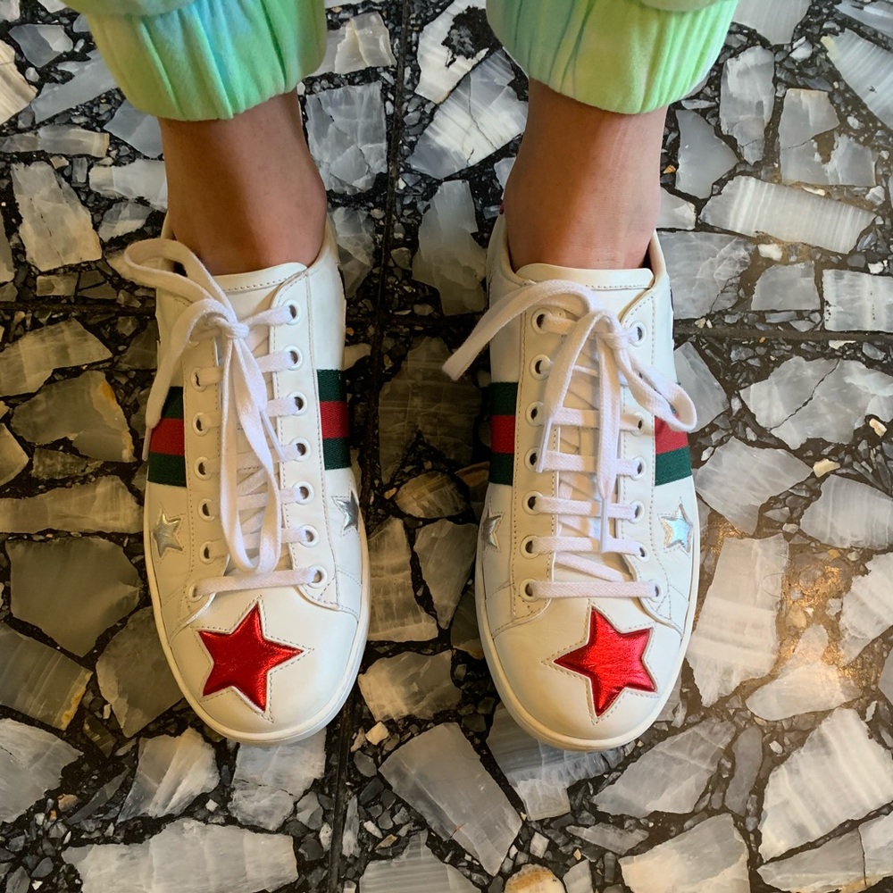 Gucci Women’s Ace Embroidered Sneaker (stars)